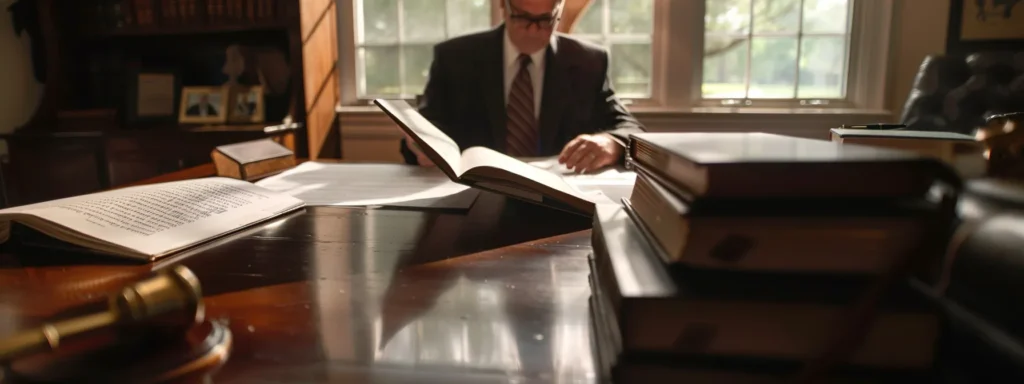 a person sitting at a desk with legal documents spread out, discussing estate planning with their attorney.