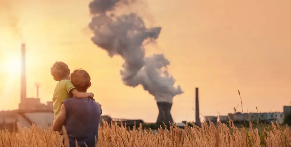 toxic tort people viewing chemical plant